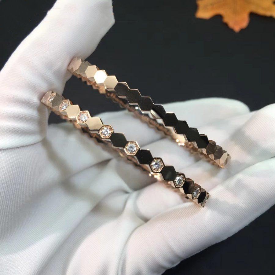 [Max Jewelry ]BEE LOVE PINK GOLD DIAMOND BRACELET