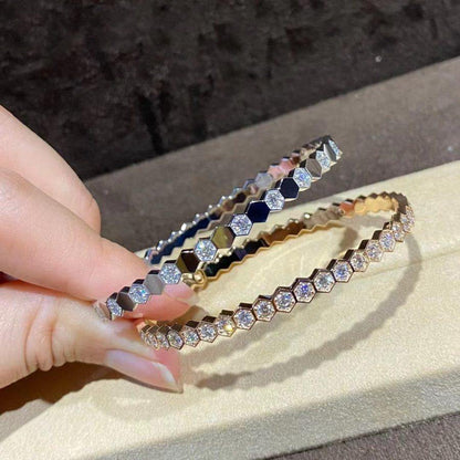 [Max Jewelry ]BEE LOVE GOLD BRACELET FULL DIAMOND