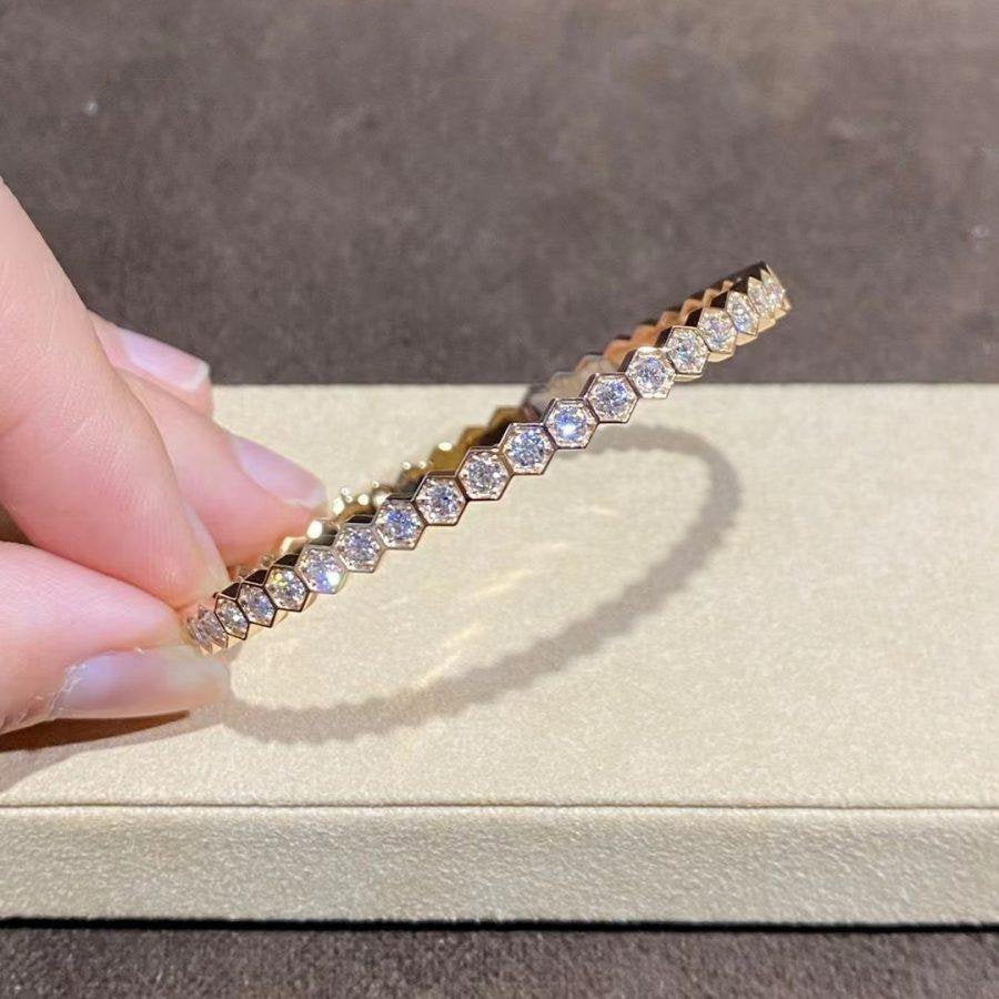 [Max Jewelry ]BEE LOVE GOLD BRACELET FULL DIAMOND
