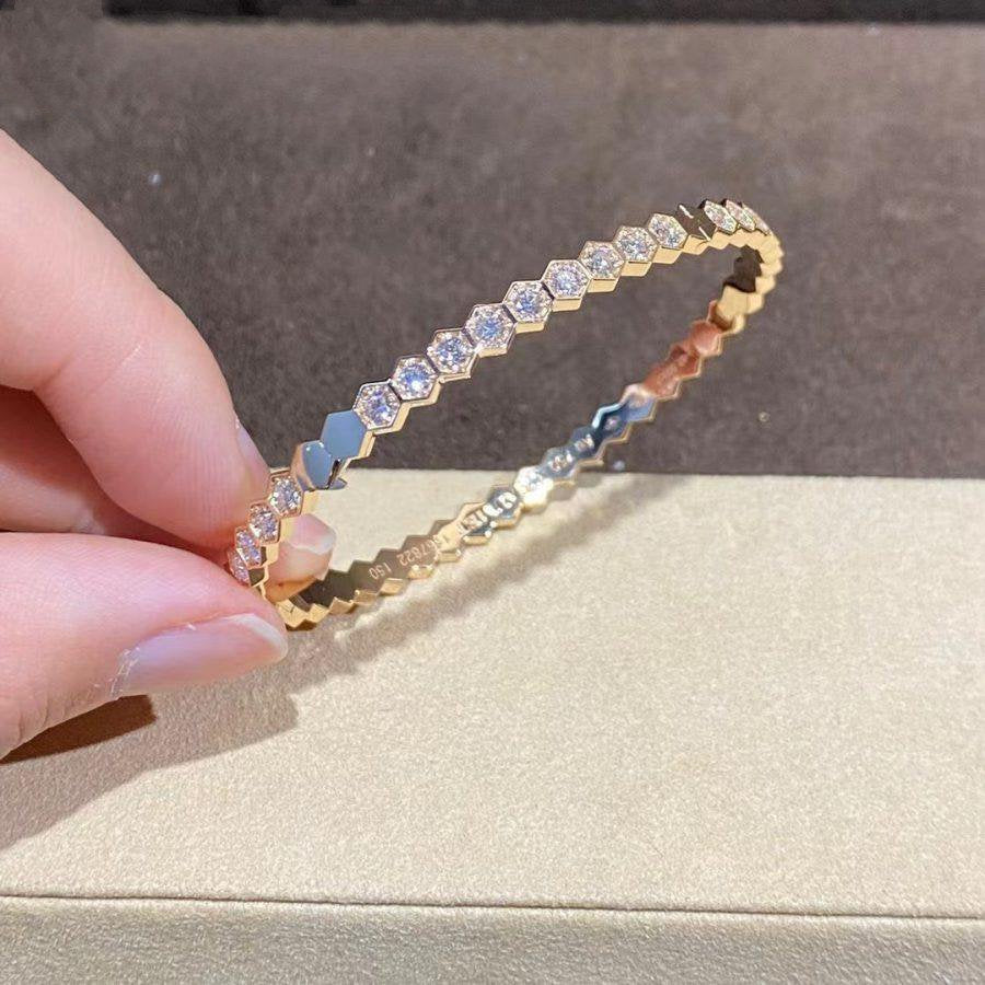 [Max Jewelry ]BEE LOVE GOLD BRACELET FULL DIAMOND