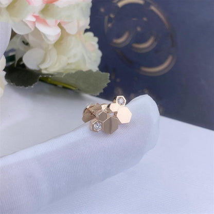 [Max Jewelry ]BEE LOVE PINK GOLD DIAMOND EARRINGS