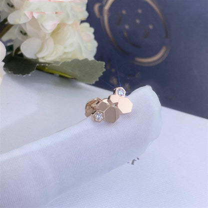 [Max Jewelry ]BEE LOVE PINK GOLD DIAMOND EARRINGS