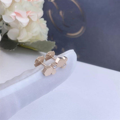 [Max Jewelry ]BEE LOVE PINK GOLD DIAMOND EARRINGS
