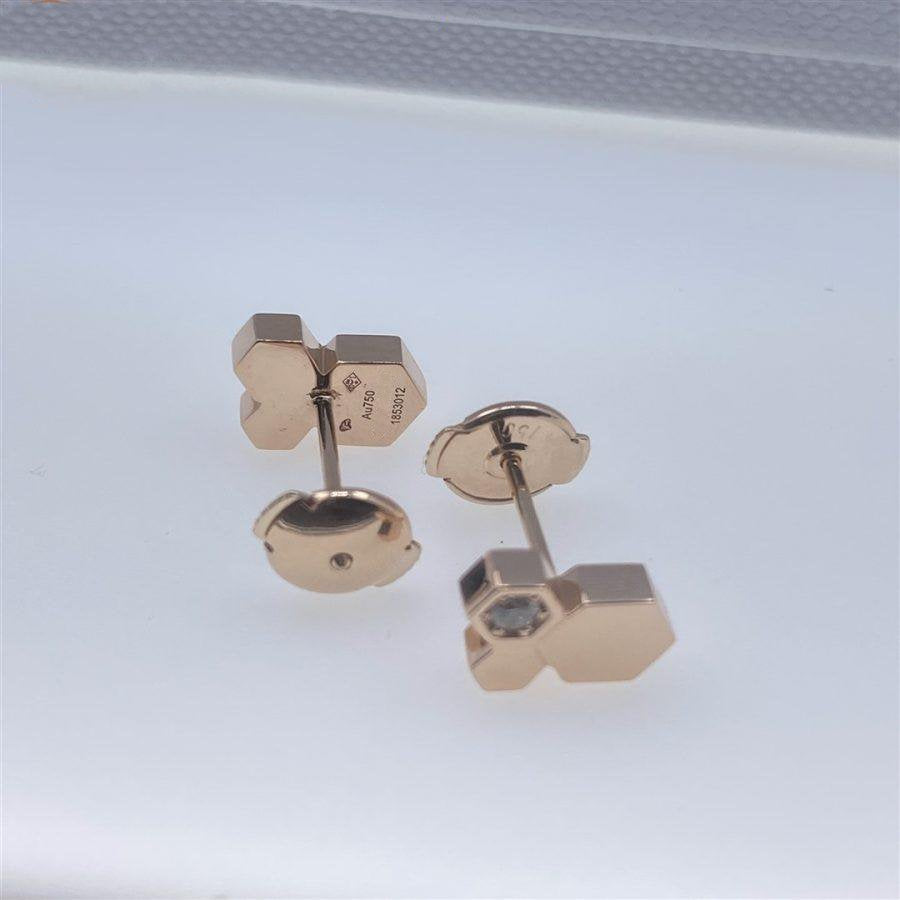 [Max Jewelry ]BEE LOVE PINK GOLD DIAMOND EARRINGS
