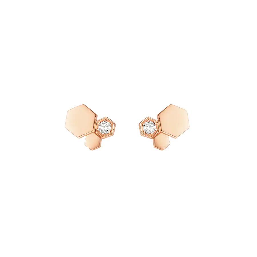 [Max Jewelry ]BEE LOVE PINK GOLD DIAMOND EARRINGS