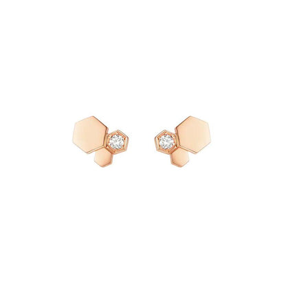 [Max Jewelry ]BEE LOVE PINK GOLD DIAMOND EARRINGS