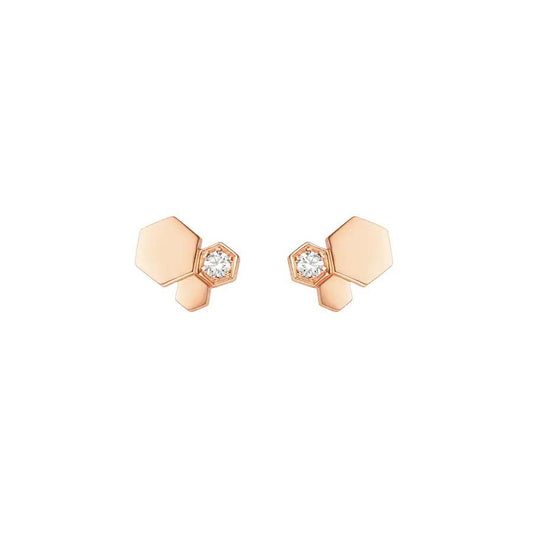 [Max Jewelry ]BEE LOVE PINK GOLD DIAMOND EARRINGS