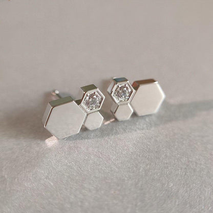 [Max Jewelry ]BEE LOVE SILVER DIAMOND EARRINGS
