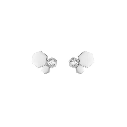 [Max Jewelry ]BEE LOVE SILVER DIAMOND EARRINGS