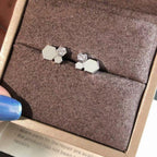 [Plus&Max]BEE LOVE SILVER DIAMOND EARRINGS