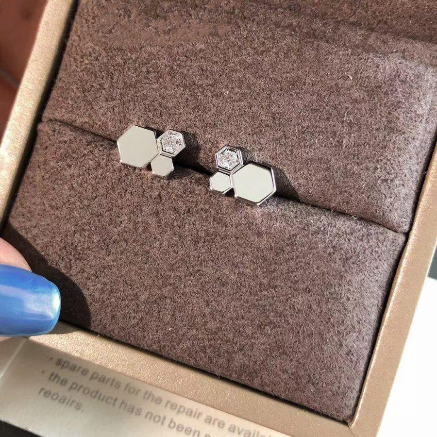 [Max Jewelry ]BEE LOVE SILVER DIAMOND EARRINGS