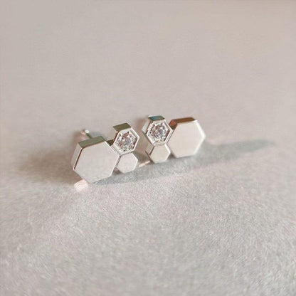 [Max Jewelry ]BEE LOVE SILVER DIAMOND EARRINGS
