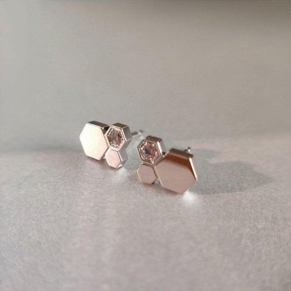 [Max Jewelry ]BEE LOVE SILVER DIAMOND EARRINGS