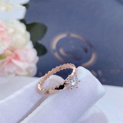 [Max Jewelry ]BEE LOVE RING PINK GOLD 1 DIAMOND
