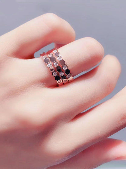 [Max Jewelry ]BEE LOVE RING PINK GOLD DIAMOND