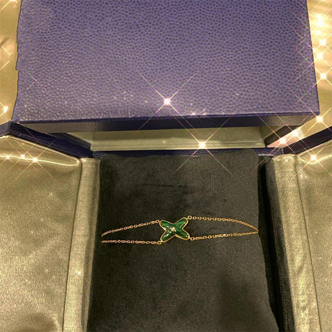 [Max Jewelry ]JEUX BRACELET MALACHITE PINK GOLD 1 DIAMOND