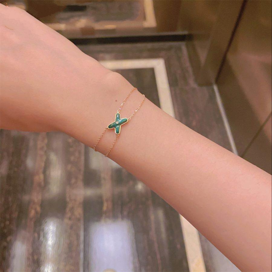 [Max Jewelry ]JEUX BRACELET MALACHITE PINK GOLD 1 DIAMOND