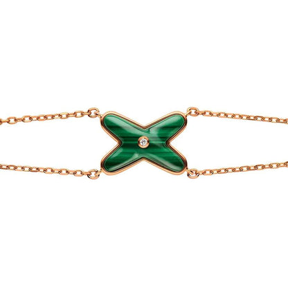 [Max Jewelry ]JEUX BRACELET MALACHITE PINK GOLD 1 DIAMOND