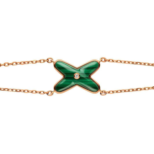 [Max Jewelry ]JEUX BRACELET MALACHITE PINK GOLD 1 DIAMOND
