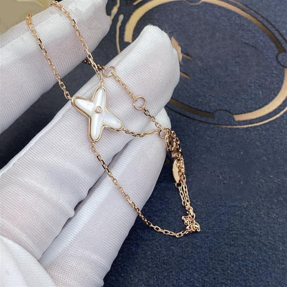 [Max Jewelry ]JEUX BRACELET WHITE MOP PINK GOLD 1 DIAMOND