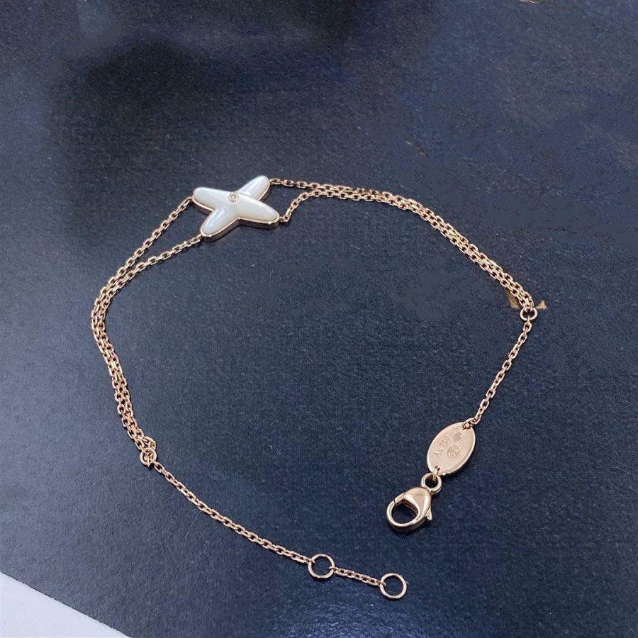 [Max Jewelry ]JEUX BRACELET WHITE MOP PINK GOLD 1 DIAMOND