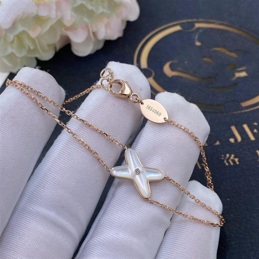 [Max Jewelry ]JEUX BRACELET WHITE MOP PINK GOLD 1 DIAMOND