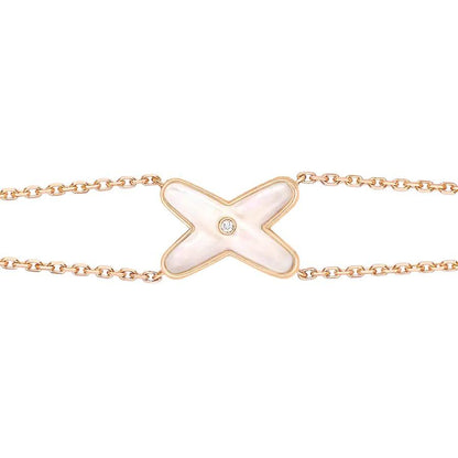 [Max Jewelry ]JEUX BRACELET WHITE MOP PINK GOLD 1 DIAMOND