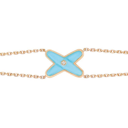 [Max Jewelry ]JEUX BRACELET TURQUOISE PINK GOLD 1 DIAMOND
