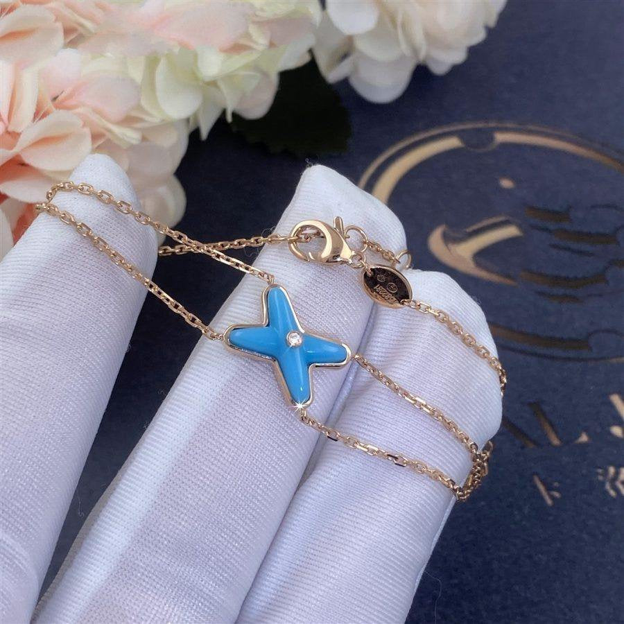 [Max Jewelry ]JEUX BRACELET TURQUOISE PINK GOLD 1 DIAMOND