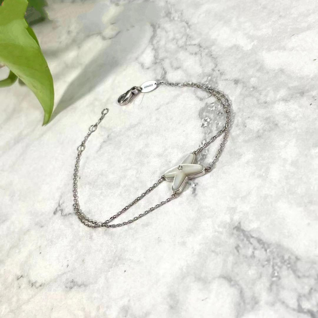 [Max Jewelry ]JEUX BRACELET WHITE MOP SILVER 1 DIAMOND