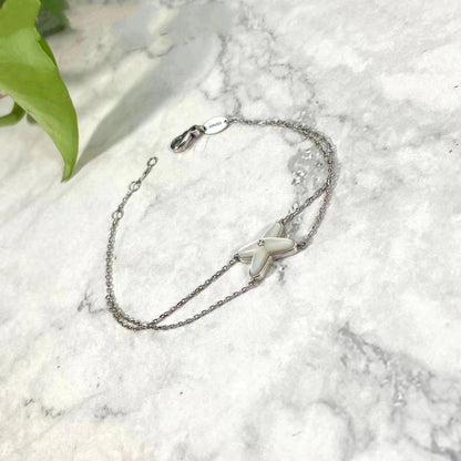 [Max Jewelry ]JEUX BRACELET WHITE MOP SILVER 1 DIAMOND