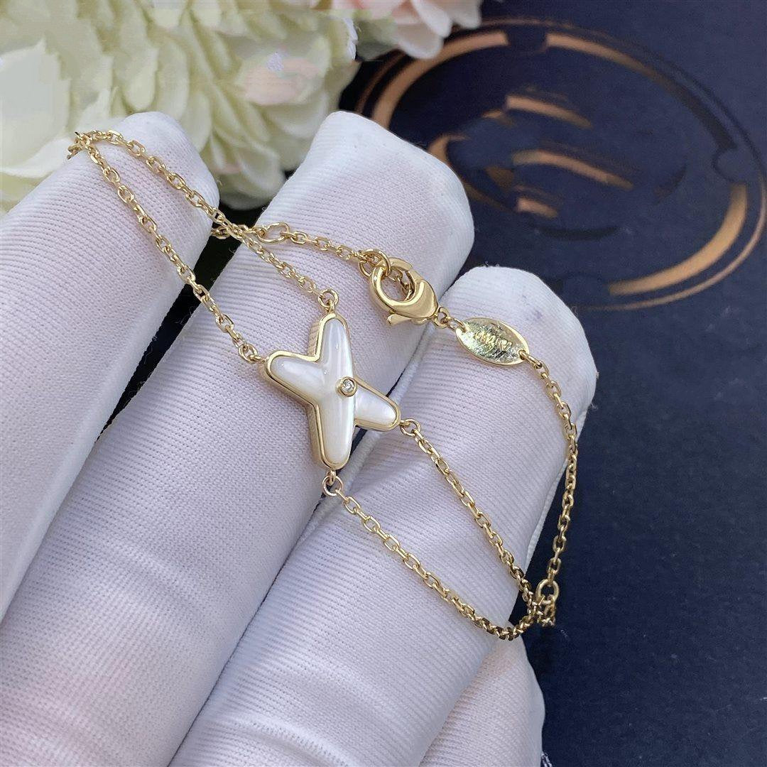 [Max Jewelry ]JEUX BRACELET WHITE MOP GOLD 1 DIAMOND
