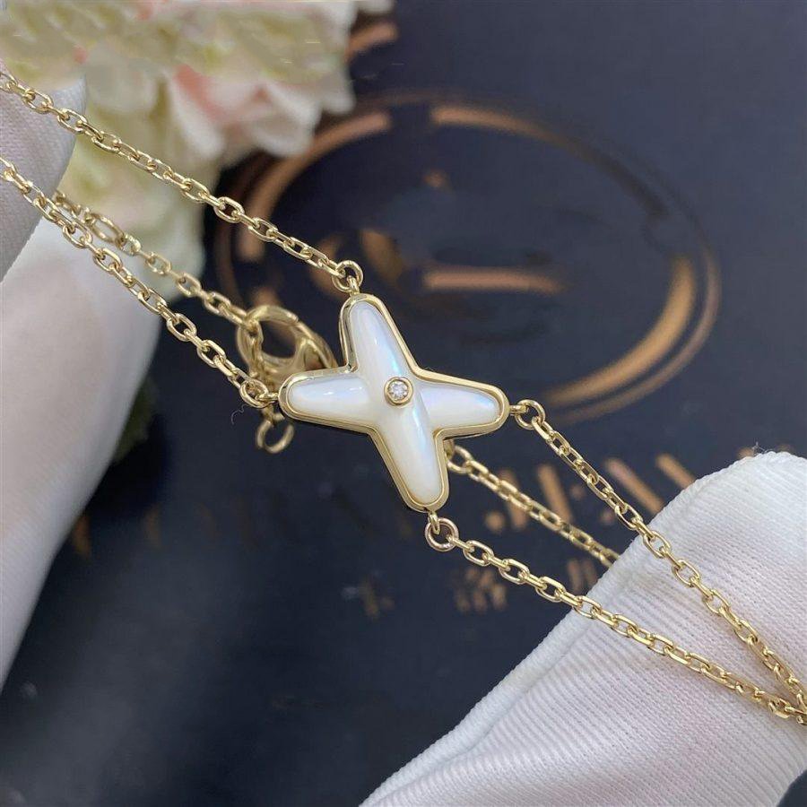 [Max Jewelry ]JEUX BRACELET WHITE MOP GOLD 1 DIAMOND
