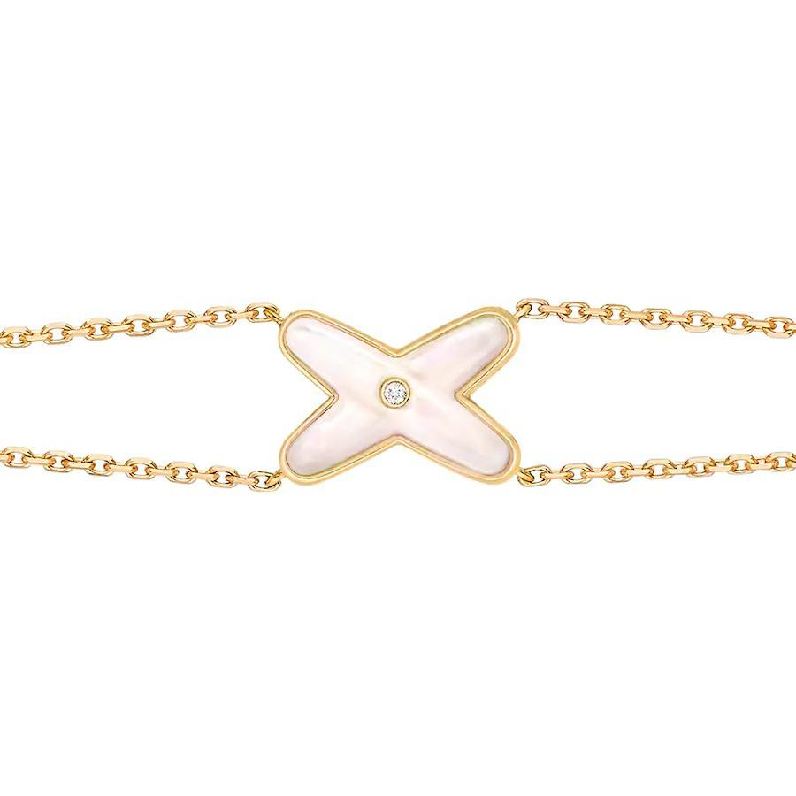 [Max Jewelry ]JEUX BRACELET WHITE MOP GOLD 1 DIAMOND