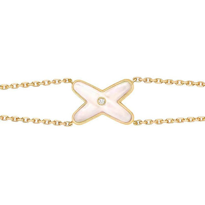 [Max Jewelry ]JEUX BRACELET WHITE MOP GOLD 1 DIAMOND