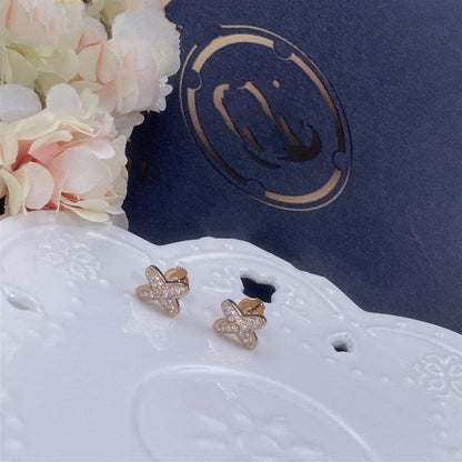 [Max Jewelry ]JEUX DE PINK GOLD DIAMOND EARRINGS