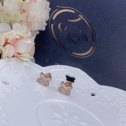 [Max Jewelry ]JEUX DE PINK GOLD DIAMOND EARRINGS