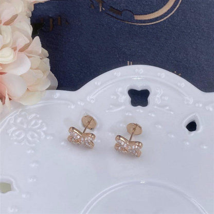 [Max Jewelry ]JEUX DE PINK GOLD DIAMOND EARRINGS