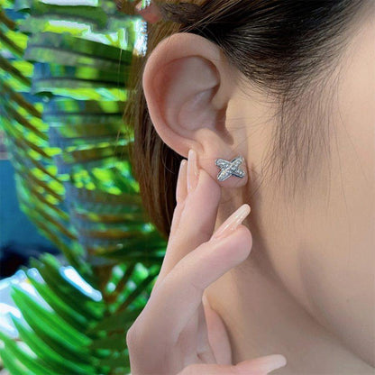 [Max Jewelry ]JEUX DE SILVER DIAMOND EARRINGS