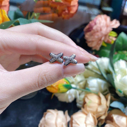 [Max Jewelry ]JEUX DE SILVER DIAMOND EARRINGS