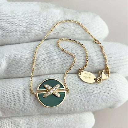 [Max Jewelry ]JEUX DE BRACELET MALACHITE PINK GOLD DIAMONDS