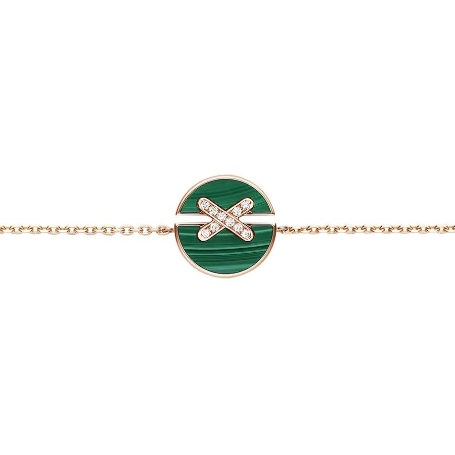 [Max Jewelry ]JEUX DE BRACELET MALACHITE PINK GOLD DIAMONDS