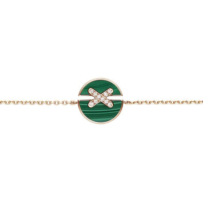 [Max Jewelry ]JEUX DE BRACELET MALACHITE PINK GOLD DIAMONDS