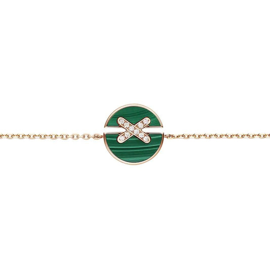 [Max Jewelry ]JEUX DE BRACELET MALACHITE PINK GOLD DIAMONDS