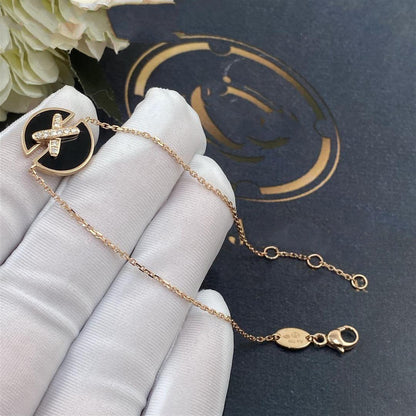 [Max Jewelry ]JEUX DE BRACELET ONYX PINK GOLD DIAMOND