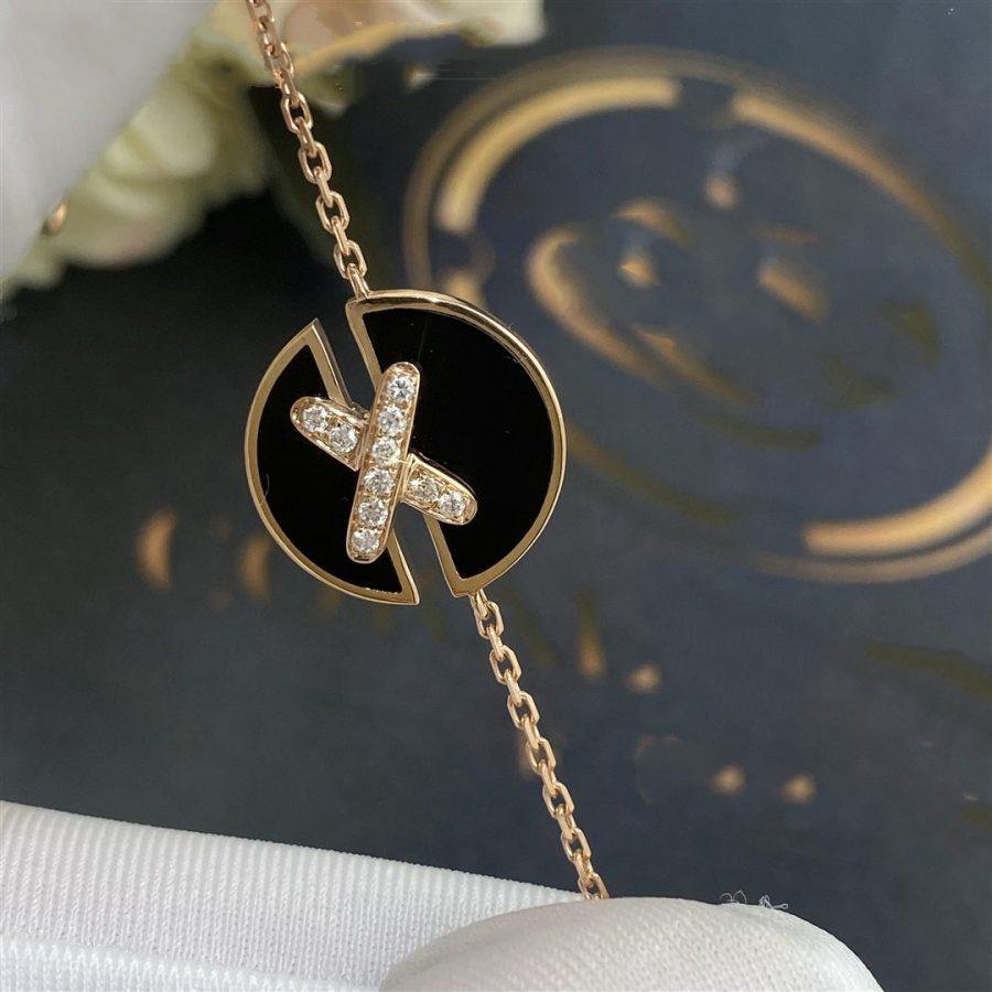 [Max Jewelry ]JEUX DE BRACELET ONYX PINK GOLD DIAMOND