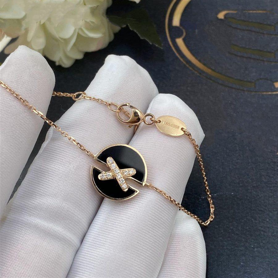 [Max Jewelry ]JEUX DE BRACELET ONYX PINK GOLD DIAMOND