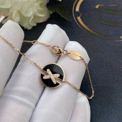 [Max Jewelry ]JEUX DE BRACELET ONYX PINK GOLD DIAMOND