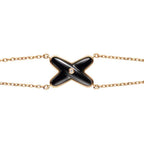 [Plus&Max]JEUX BRACELET ONYX PINK GOLD 1 DIAMOND