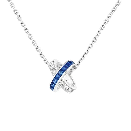 [Max Jewelry ]LIENS DIAMOND SILVER NECKLACE